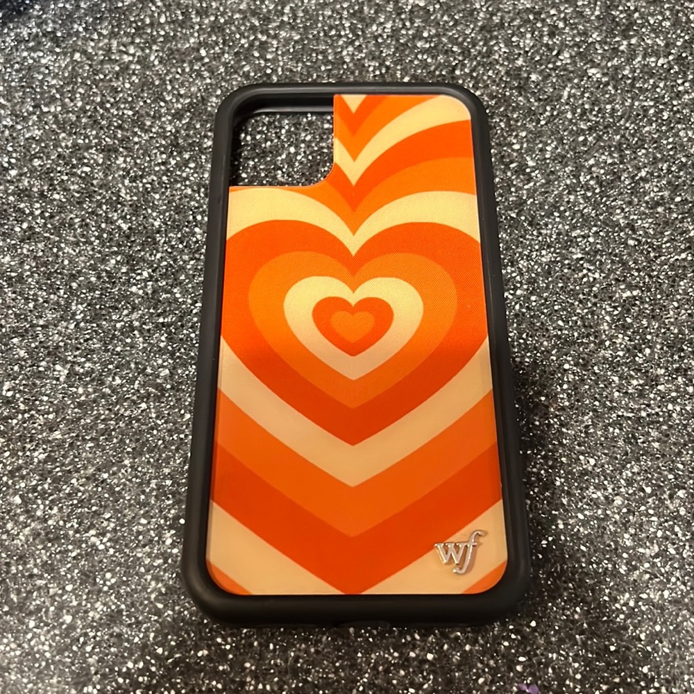 Orange heart wildflower iPhone 11 phone case